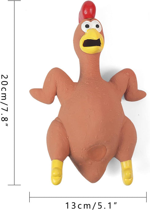 Rubber Chicken Dog Toy, 3 Pack Latex Squeaking Chicken Toys, Funny Interactive Fetch Toy for Small Medium Large Dogs