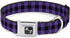 Buckle-Down Dog Collar - Seatbelt Buckle Buffalo Plaid Black/Purple - 1.5" Wide - Fits 18-32" Neck - Large