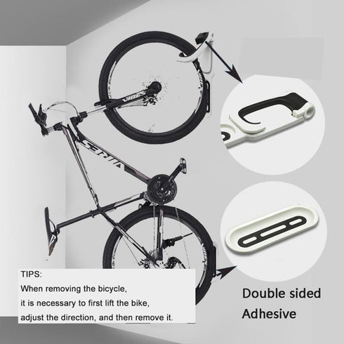 White Garage Indoor Bike Rack, Wall Mount Organizer Hook for Vertical Hanging, Heavy Duty Space Saving