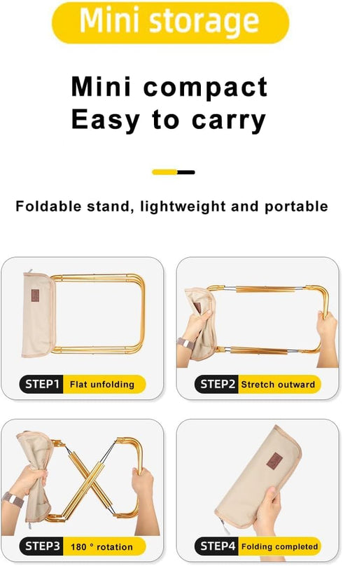 THE LIMIT Mini Folding Stool with Carry Bag for Travel, Hiking, BBQ, Fishing and Leisure (Khaki)
