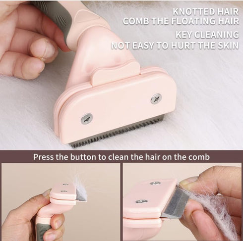 TopMed ETS Deshedding Tool for Dogs & Cats, Pet Grooming Brush for Reducing Shedding Effectively (Small, Pink)