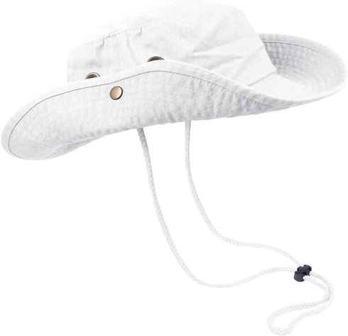 Foldable Bucket Hats with String, Wide-Brim Hiking Fishing UV Sun Protection Floppy Sun Hat
