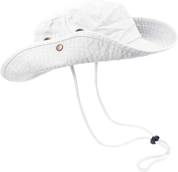 Foldable Bucket Hats with String, Wide-Brim Hiking Fishing UV Sun Protection Floppy Sun Hat