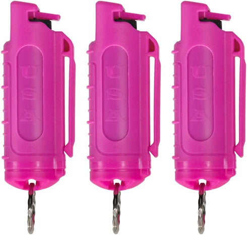 Police Magnum Keychain Pepper Spray, 3 Pack Tactical Self Defense with Belt Clip Holder for Women & Men