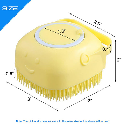 Dog Scrubber for Bath - Pet Grooming Bath Massage Brush with Soap Dispenser, 3 Pack Silicone Exfoliating Brushes