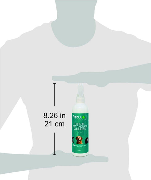 Petway Petcare Floral Detangler Cologne for Dogs, Detangling Spray with Deodorizing Qualities, 250ml