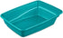 Sterilite Large Cat Litter Pan, High Sides and Low Entry for Easy Access, Plastic, Teal, 6-Pack