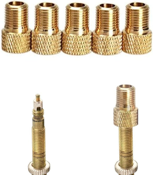 Presta to Schrader Valve Adapter for Bike, Inflate Presta Valve Tire with Air Compressor, 5 Pieces