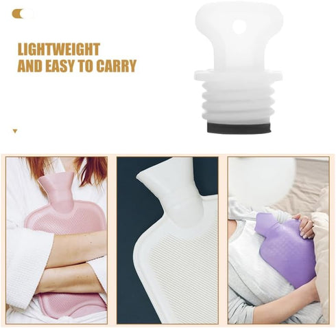 SHERCHPRY Leakproof Rubber Water Bottle Stoppers Durable Sealing Caps for Hot Water Bags Compact Design for Stylish