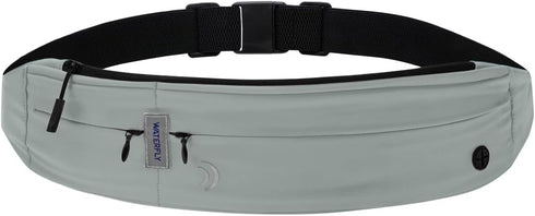 WATERFLY Running Belt Fanny Pack, Jogging Waist Pack for Men and Women, Slim Waistband for Fitness