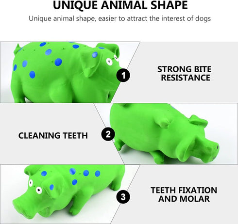 balacoo Squeaky Pig Dog Toys - Latex Grunting Pig Sound Play Toy for Puppy Chew and Training