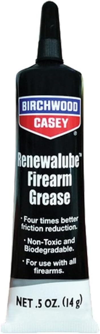 0.5oz Birchwood Casey Renewalube Bio Gun Grease, Tube | Long-Lasting Water-Resistant Gun Lubricant for Reduction