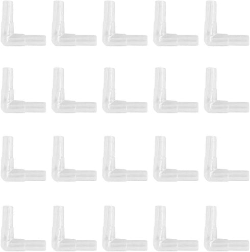 lasenersm 20 Pieces Aquarium Air Valve Connector – Plastic Elbow Connector for 4mm Airline Tube, Transparent