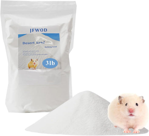 JFWOD Hamster Bath Sand, 3lb Dust Free Desert Sand or Potty Litter Sand