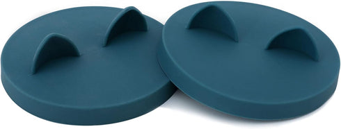 OHMO 2 Pack Dog Food Can Lids, Universal Size BPA Free Silicone Covers for Cat and Pet Food, Dark Blue