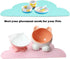 Love Dream Blue Silicone Pet Feeding Mat with Raised Edge, Anti-Slip Waterproof Dog Cat Bowl Tray