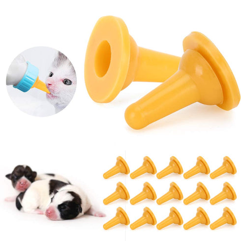 Pet Feeding Nipples Set, 15 Pcs Kitten Puppy Nursing Nipples, Food Grade Silicone for Newborn Cats and Dogs