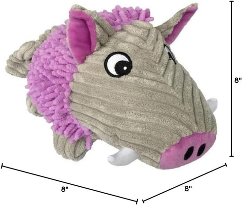 Durable Dog Plush Pastel Pals Toys with Squeakers and Crinkle in Multi-Size by Petlou (Purple, 8" Pastel Pals Warthog)