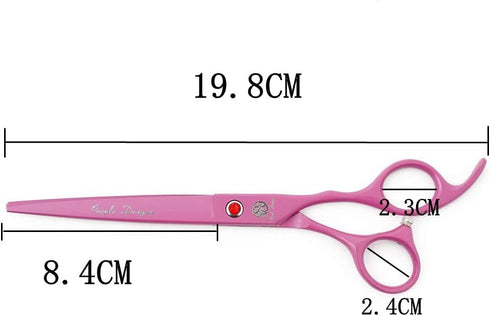 7.0 inch 3PCS Set Purple Dragon Pink Pet Grooming Scissors Cat Dog Hair Cutting & Thinning Shears for Women Female Pet