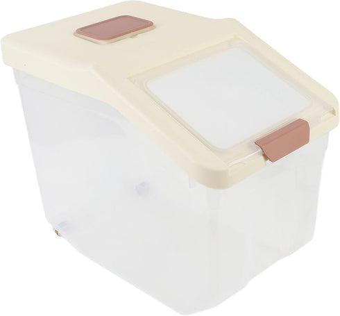 (20kg) Mumusuki Rice Storage Container, Airtight Design with Clear View and Scoop, for Dry Food Flour Pet Food