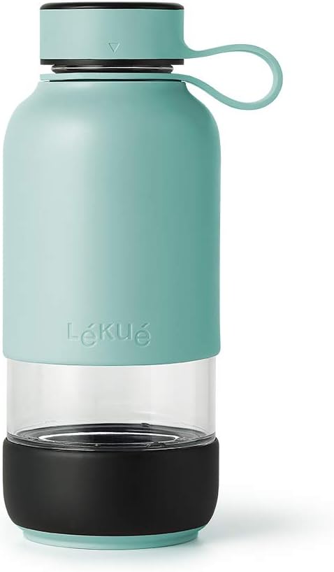 Lekue 20 Ounce Reusable Water Bottle To Go, Turquoise