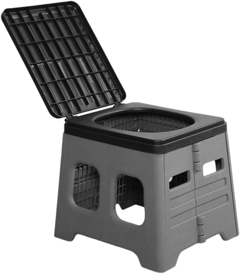 Healifty Portable Car Folding Toilet with Lid, Foldable Travel Potty for Camping