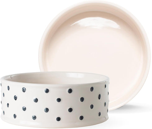 Fringe Studio MEMENTO DOT Medium Pet Bowl - Stoneware PetShop Collection (633201)