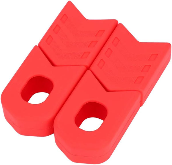 VGEBY 1Pair Crank Protector, Silicone Crank Case Cover for Bike Accessory (Red)