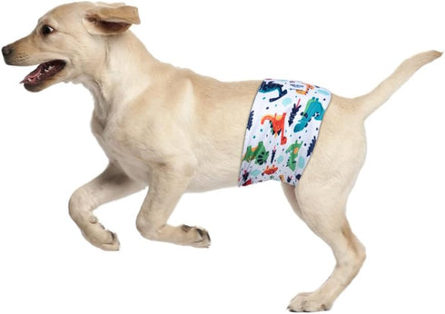 MICOOYO 3 Pack Belly Bands for Male Dogs, Reusable Washable Dog Diapers, XSmall (S, Car) for Puppy Doggie