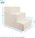 Best Pet Supplies 3-Step Foldable Pet Stairs Cover for Foam Dog Ramps, Plush Soft Fabric, Ivory, Non-Slip Surface