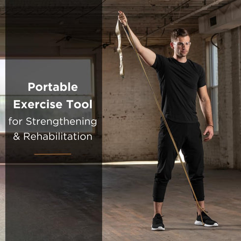 THERABAND CLX Resistance Band with Loops, Fitness Band for Home Exercise, 5 Foot Gold, Max, Elite