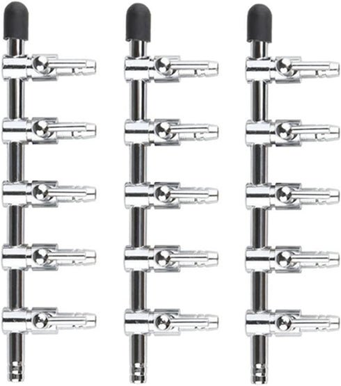 Aquarium Air Flow Control Lever Pump - 5 Way Inline Manifold Tubing Splitter Valve, 3-Pack