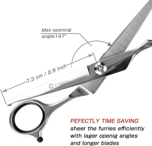 Chibuy Dog Grooming Scissors with Safety Round Tips, 4CR Stainless Steel for Dogs, Cats & Furry Animals