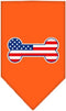 Mirage Pet Products Bone Flag American Screen Print Bandana for Pets, Small, Orange