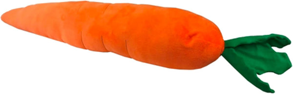 Pet Lou Durable Plush Multi-Squeaks and Crinkle Dog and Cat Toys - Vegetables and Rabbit Collection (L-Orange, 29-Inch)