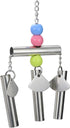 Bird Stainless Steel Bells String, Parrot Hanging Chew Toy for Parakeet, Cockatiel, Cockatoo (Silver)