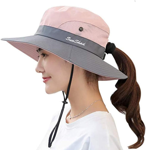UPF 50+ Wide Brim Sun Hat - Waterproof UV Protection Bucket Boonie Hat for Women