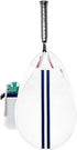 White PU One Shoulder Crossbody Tennis Backpack Sling Bag for Women with Water Bottle Holder