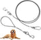 Chew Proof Dog Leash, 5Ft Tie Out Cable with Detachable Short Handle, Non Chew Braided Cord Steel Training Leash for