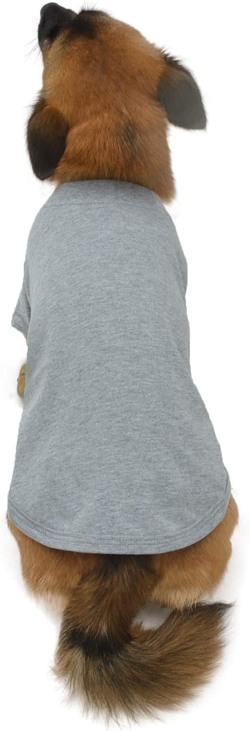 Lovelonglong Pet Clothing, Dog Costumes, 100% Cotton Blank T-Shirt for Dachshund & Corgi Dogs, Gray D-M
