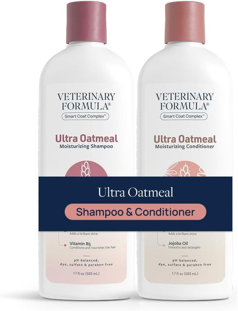 Veterinary Formula Moisturizing Ultra Oatmeal Shampoo & Conditioner Bundle for Dogs &