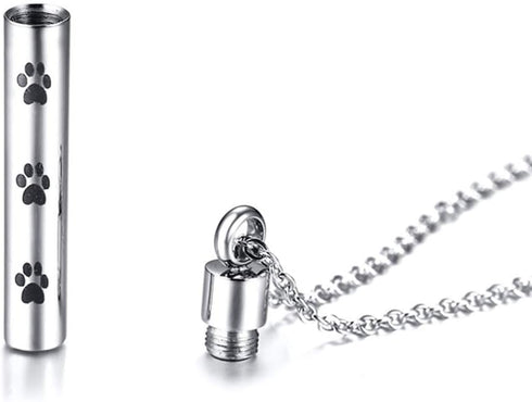 Jude Jewelers Stainless Steel Pet Dog Puppy Memorial Cremation Ash Urn Pendant Necklace