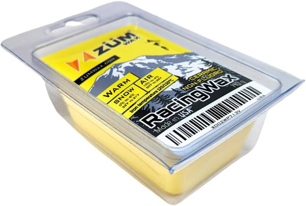 ZUMWax Iron-On Ski/Snowboard/Nordic CERAMIC Wax, 140g, WARM Temp, Eco-Friendly, Made in the USA