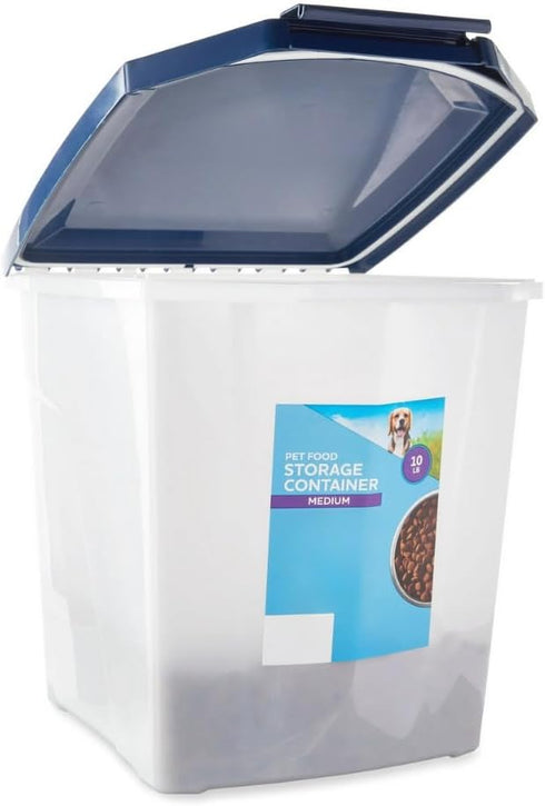 10 Medium Dog Food Storage Container, Pound Capacity Plastic Storage Bin with Secure Lid for Dry Dog Food, Indoor