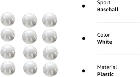 WIFFLE (12 Pack) Ball Baseballs Official Size