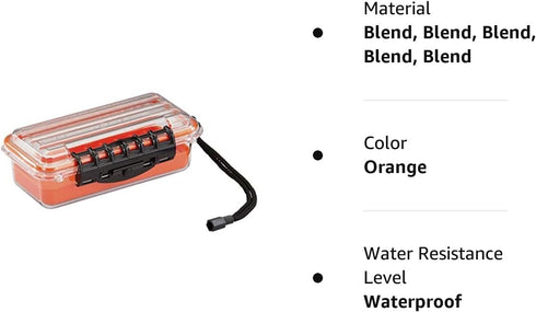 Plano Guide Series 3500 Waterproof Field Box Case, Small, Orange, Dry Box with Wrist Strap for Outdoor Gear