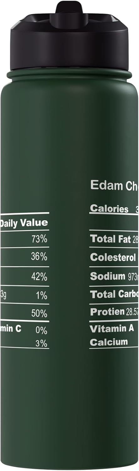Family Matching Thanksgiving Tee for Family Funny Edam Cheese Thanksgiving Nutritional Fact Stainless Steel Insulated