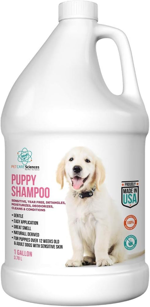 Tearless Puppy Shampoo and Conditioner 1 Gallon - Anti Itch Dog Shampoo for Sensitive Skin, Coconut Oil Oatmeal