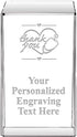 Thank You with Heart 3.5" Signature Crystal Award, Customized Thank You with