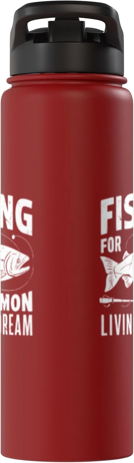 Salmon Fishing Gear Fishing for Salmon Living the Dream Salmon Fishing Stainless Steel Insulated Water Bottle